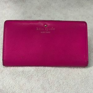 Kate Spade Staci large slim bifold wallet in hot pink